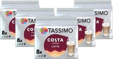 Image of Tassimo Costa Latte Medium Roast Coffee Pods x8 (Pack of 5, Total 40 Drinks)