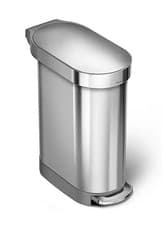 Image of simplehuman 45L Slim Pedal Bin, Brushed Stainless Steel LA526