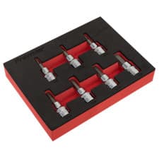 Image of Sealey AK6246 7 Pce Hexagon Bit Socket Set 3/8" Drive Imperial 1/8 - 3/8"