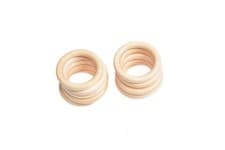Image of Wooden Curtain Rings With Hooks Natural Wood Pole Rod Rings 38 mm Curtain Rings