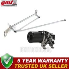 Image of Front Windscreen Window Wiper Motor And Linkage Rods For Renault Clio 2007-2012