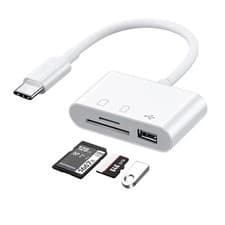 Image of USB C SD Card Reader, Micro SD to Type C OTG Adapter for SDHC SDXC TF