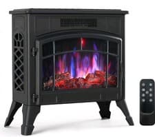 Image of Electric Fire Stove Heater 1800W LED Flame Effect Freestanding w/ Remote