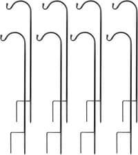 Image of 4/8x Metal Shepherds Crook with Base,100cm Adjustable Outdoor Garden Hooks Poles