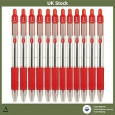 Image of Comfortable Rubber Grip Zebra Z-Grip Retractable Ballpoint Pens Pack of 12 Red