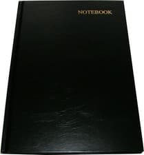 Image of BLACK A5 HARDBACK RULED NOTEBOOK NOTE BOOK PAD 60 SHEETS / 120 PAGES / 80 GSM