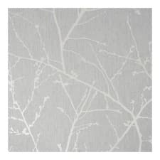 Image of Superfresco Easy Innocence Wallpaper | Branch Design Grey & Silver Metallic
