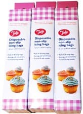 Image of TALA DISPOSABLE NON SLIP ICING BAGS 3 X PACKS OF 30 (90 TOTAL) 16.5CM X 29.5CM