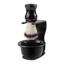 Image of 3 in 1 Men's Shaving Brush Holder Set Brush Bowl Shaving Razor Stand Holder Kit