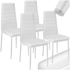 Image of Dining Chair Set Kitchen Living Room Furniture Faux Leather Chairs Thick Padding