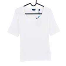 Image of GANT White 1x1 Rib Round Neck T Shirt Size M