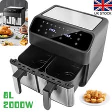 Image of 2000W Air Fryer Rapid Healthy Cooker Kitchen LED Digital Display 8L Dual Basket