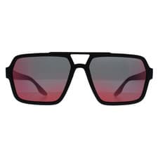 Image of Prada Sport Sunglasses PS 01XS DG008F Black Rubber Dark Grey Mirror Blue Red