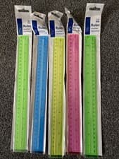 Image of 12” Shatter Resistant Ruler Pack Of 5 30cm Shatter Resistant Rulers 4 colours