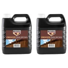 Image of 2x Bartoline Dark Brown Creocote Oil-Based Timber Treatment For Exterior Wood 4L