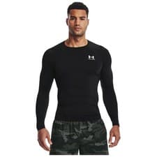 Image of Under Armour Mens HeatGear Compression Long Sleeve Top Base Layer UA Golf Gym