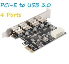 Image of 4Port PCI-E to USB 3.0 PCI Express Expansion Card Adapter Hub VIA 5Gbps