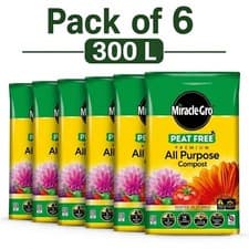 Image of 300L Peat Free All Purpose Compost 6 x 50L Organic Potting Soil Garden Plants