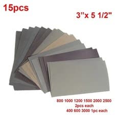 Image of 400 600 3000 800 1000 1200 1500 2000 2500 Grit Wet & Dry Sandpaper 15pcs/Set