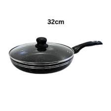 Image of Heavy Duty Frying Pan Non-Stick with Soft Touch Lid for Gas Electric Induction