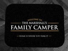 Image of Personalised Campervan mat - Motorhome Door Mat - Black mat 44cm x 32cm SC102