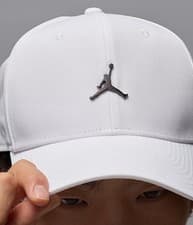 Image of Nike Jordan Rise Cap White/Gunmetal FD5186-100 Adult Unisex Adjustable Hat M/L