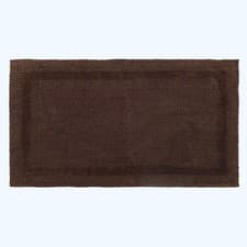 Image of 100% Cotton Luxury Reversible Bath Mat 50x80cm Thick, Soft Non-Slip Bathroom Rug