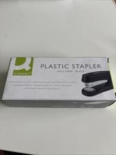 Image of Q-Connect Half Strip Plastic Stapler, Black Black Up to 20 Sheets