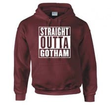 Image of BATMAN "STRAIGHT OUTTA GOTHAM" HOODIE NEW