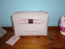 Image of Ted Baker London Large Bow Wash Bag Nude Pink Zip Opening BNWTS