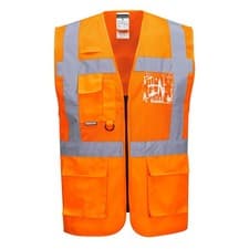 Image of Portwest Madrid Hi-Vis Half Mesh Executive Vest Reflective C496