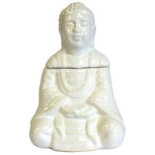 Image of Sitting Buddha Oil Burner - White