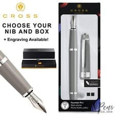 Image of Cross Fountain Pen Grey Bailey Light Choose Nib / Box / Engraving Available - UK