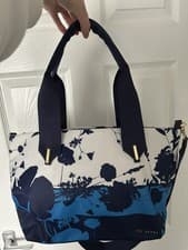 Image of Ted baker white/blue shoulder tote bag new no tags 