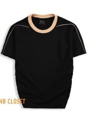 Image of Men Ringer Tee Shirt 100% Cotton Retro Vintage Color Cotton Brand New