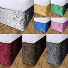 Image of Bed Valance Elasticated Divan Skirt Crushed Velvet Single Double King Super King