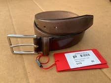 Image of Hugo Boss Mens Mens T- Luvens Leather Belt 85-32 Med. Brown New RRP £179