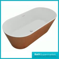 Image of 1600mm Freestanding Bath Gold Silver Copper White Interior Double Ended Oval