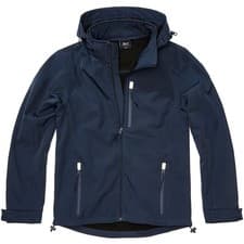 Image of Brandit Hurricane Softshell Jacket Mens Outdoor Windbreaker Hooded Navy