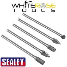 Image of Sealey Tungsten Carbide Rotary Burr Set Extra-Long 5pc