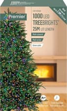 Image of Premier Decorations 1000 LED Multi-Action Christmas Tree Lights Multi-Colour 25m
