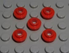Image of Lego Plate Round with Hole 1x1 Red 5 Pieces (2264#)