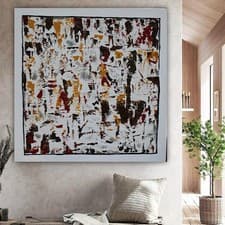Image of Oka Textured Original Abstract Oil Painting On Canvas 80x80cm Unfinished Story