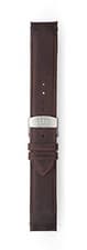 Image of Elliot Brown Matt Dark Brown Waxed Leather Strap Deployant Clasp: STR-L09