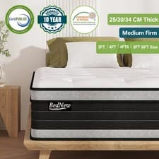 Image of 26/31/34cm Luxury Pocket Sprung Memory Foam Mattress Double King Size In A Box
