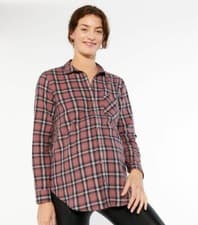 Image of NEW LOOK MATERNITY PINK CHECK SHIRT NEW SIZE UK 10 FREE UK POSTAGE