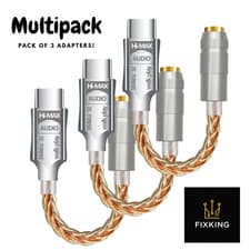 Image of USB Type C TO 3.5mm AUX Audio Jack Headphone Adapter Braided Cable | Pack of 3