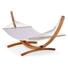Image of Hammock with Stand, 1 Person Cotton Hammock & Larch Wood Frame, VonHaus