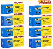 Image of Tacwise 18G Galvanised Brad Nails 10-50mm Silver Pack of 5000 All Type 18G Sizes