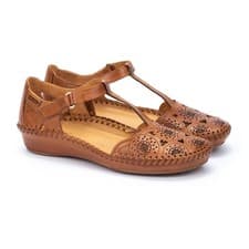 Image of Pikolinos Women's 655-0734 P. Vallarta Leather Sandals Brandy Brown
